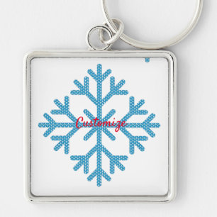 Icy Blue Snowflake Thunder_Cove Key Ring
