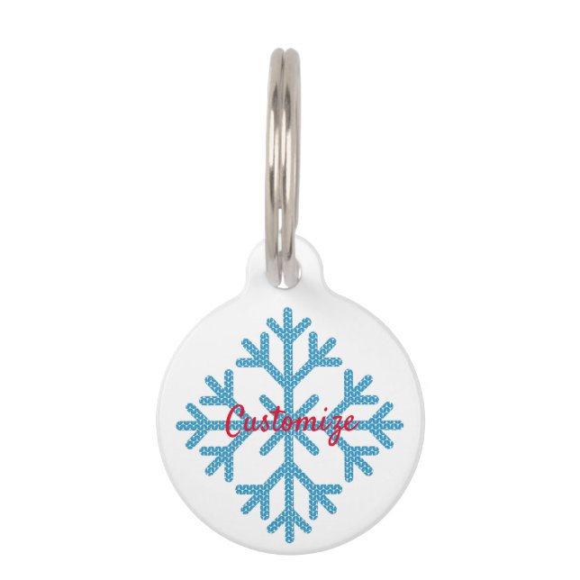 Icy Blue Snowflake Thunder_Cove     Pet Tag (Front)