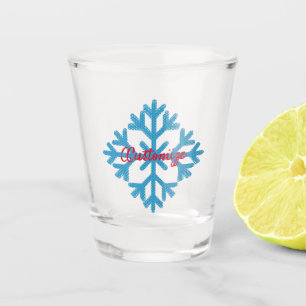 Icy Blue Snowflake Thunder_Cove Shot Glass