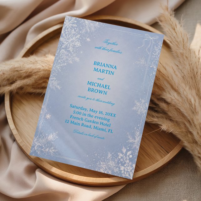 Icy Blue Snowflake Winter Whispers Invitation (Creator Uploaded)