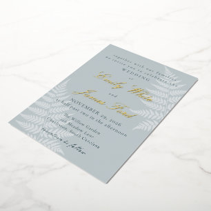 Icy Blue White Fern Elegant Wedding