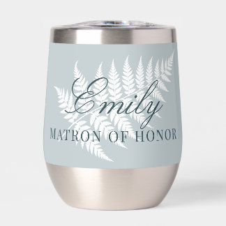 Icy Blue White Fern Matron of Honour Silver