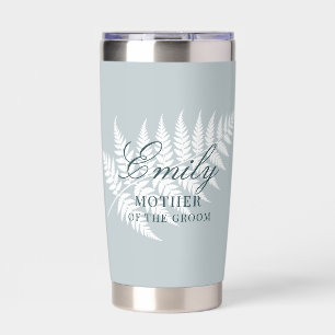 Icy Blue White Fern Mother of the Groom Insulated Tumbler