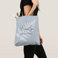 Icy Blue White Fern Pastel Bridesmaid
