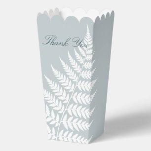Icy Blue White Fern Popcorn Thank You Favour Box