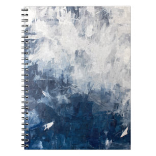 Icy Blue White Frosted Abstract Layers Notebook