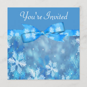Icy Blue Winter Wonderland Wedding Invitation