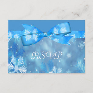 Icy Blue Winter Wonderland Wedding RSVP Card