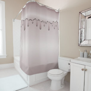 Icy Blush Pink Rose Gold Drip Glam Girly Shower Curtain