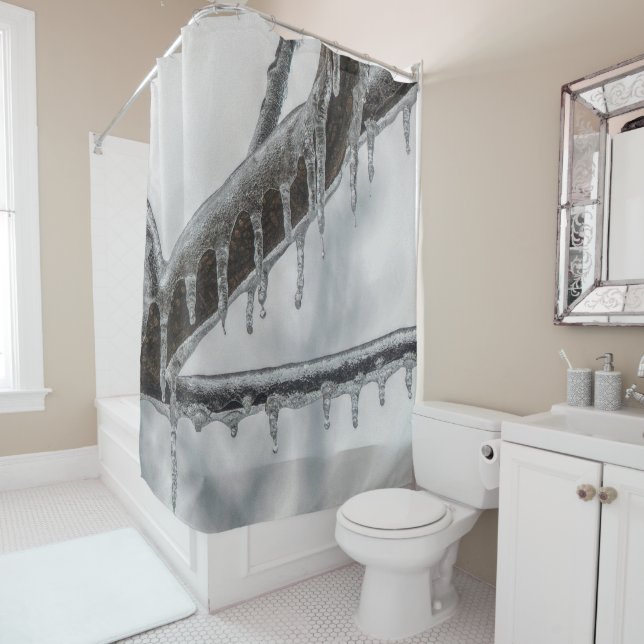 Icy Branch Shower Curtain (In Situ)