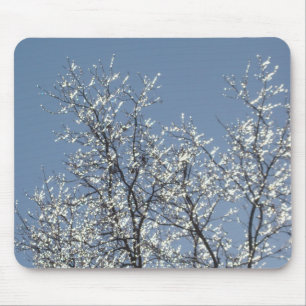 Icy Branches in Winter Blue Sky Mouse Mat