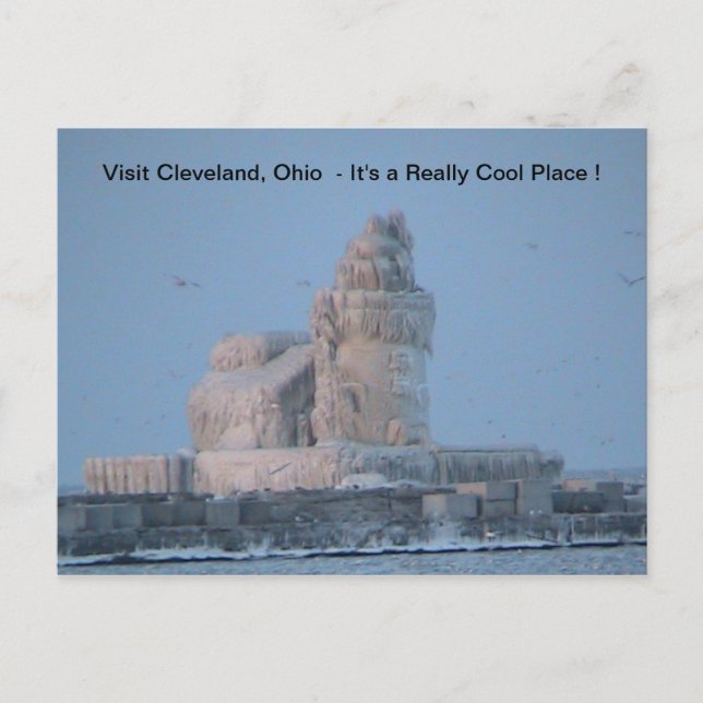 Icy Cleveland Harbour Postcard (Front)