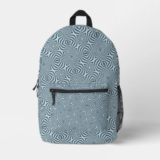 Icy Coloured Abstract Arabesque Pattern Printed Backpack