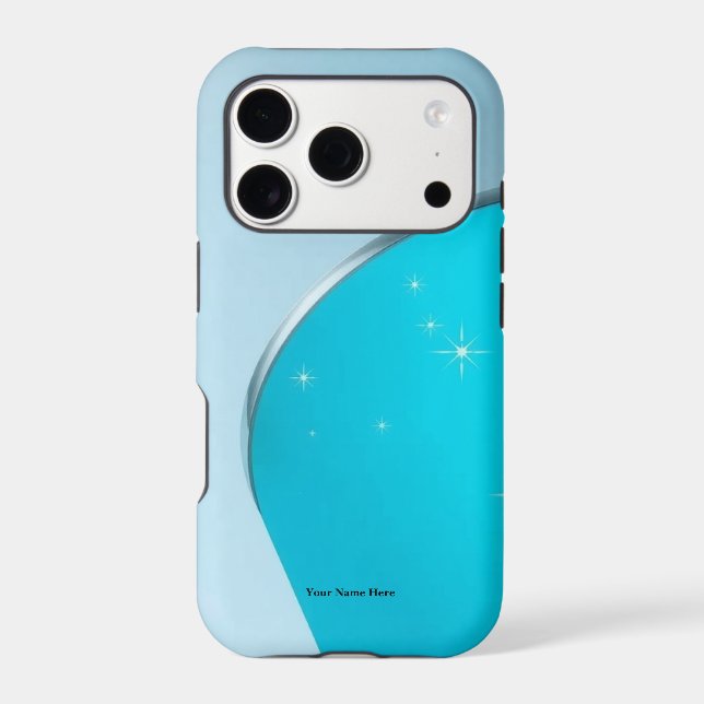 Icy Cyan Luxury Titanium Sparkle Burst (Back)