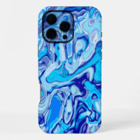 Icy Deep Sea Blue Colourful Abstract Marble Liquid