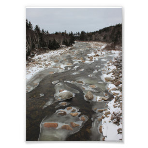 Icy Footprint in the River Photo Print