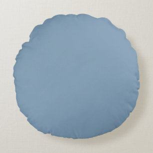 Icy Glacier Lake Blue Grey, Neutral Solid Colour Round Cushion