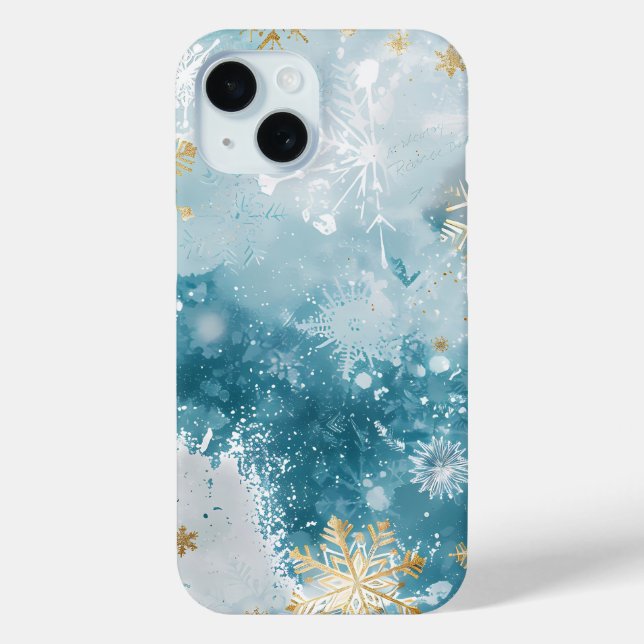 Icy Gold Flurry Phone Case (Back)