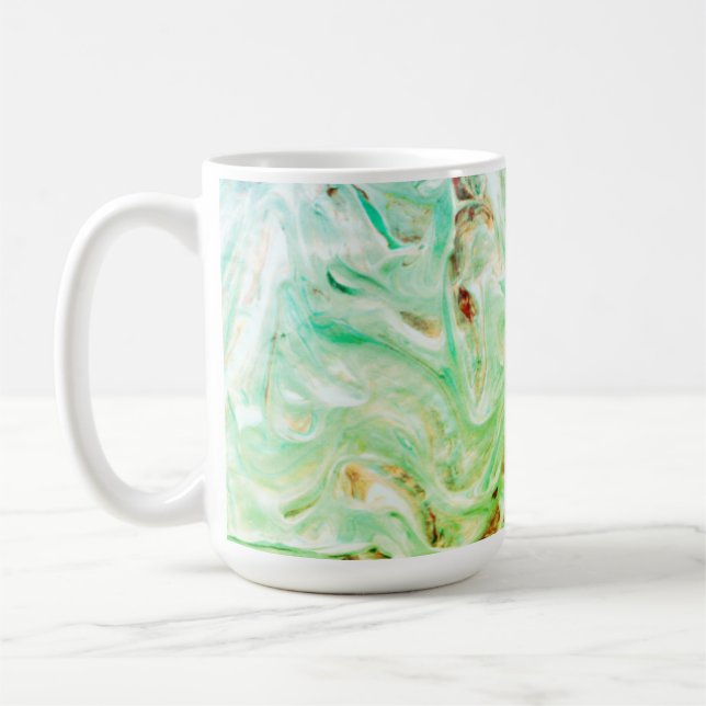 Icy Green Swirls   Coffee Mug (Left)