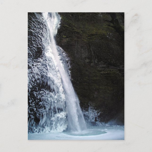 Icy Horsetail Falls Postcard (Front)