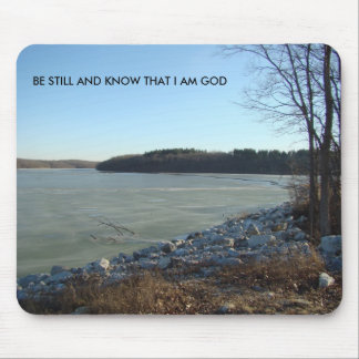 Icy Lake and Rocky Shore, Be Still And Know That I Mouse Mat