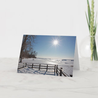 Icy Lake Erie 7 x 5 Folded Greeting Card - blank