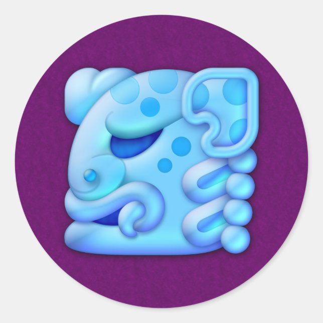 Icy Maya Animal Head Classic Round Sticker (Front)