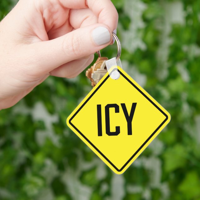 Icy Metal Square Keychain (Hand)