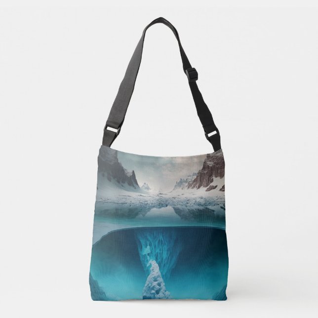Icy Mountain View Crossbody Bag (Front)