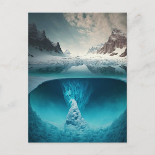 Icy Mountain View Holiday Postcard