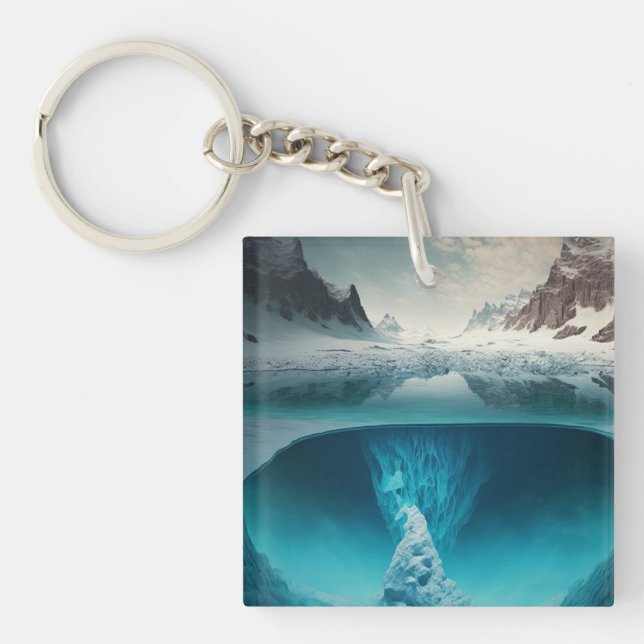 Icy Mountain View Key Ring (Front)