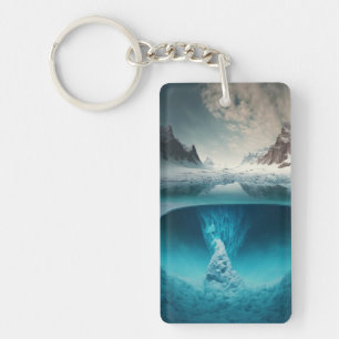 Icy Mountain View Key Ring