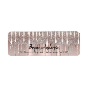 Icy Pink Rose Gold Diamond Glitter Drip Sweet 16