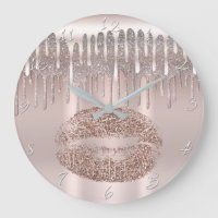 Icy Pink Rose Gold Lips Diamond Glitter Drip