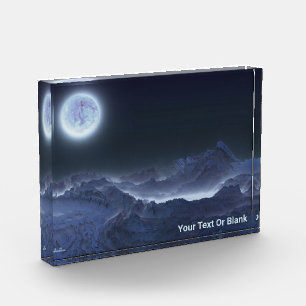 Icy Planet, Frozen Moon Photo Block