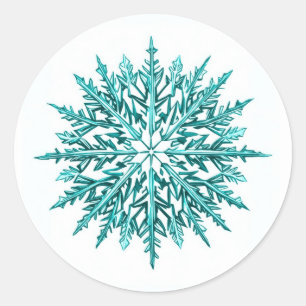 Icy Snowflake Classic Round Sticker