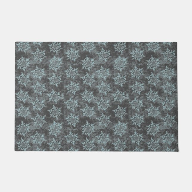 Icy Snowflakes Snowflake Design Doormat (Front)