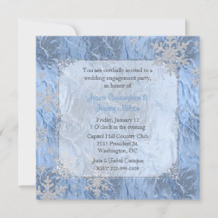 Icy Snowflakes Winter Wedding Engagement Party Invitation