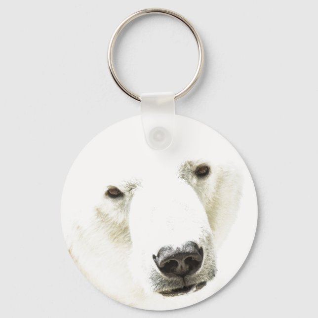 Icy stare of a polar bear key ring (Front)