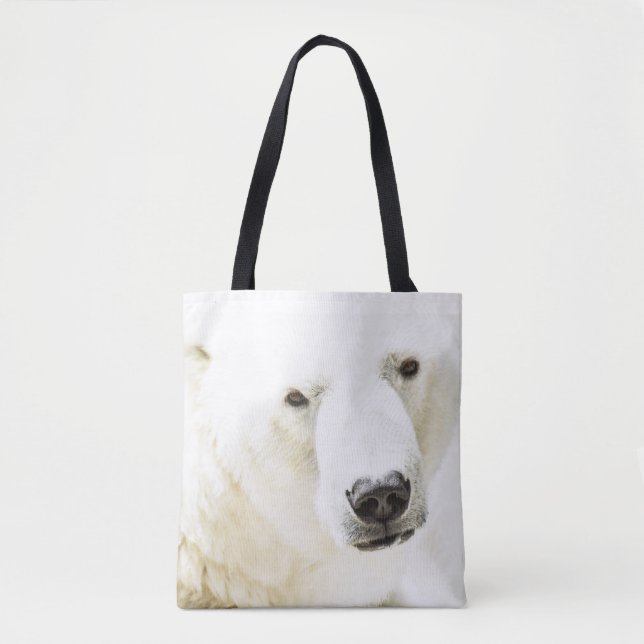 Icy stare of a polar bear tote bag (Front)