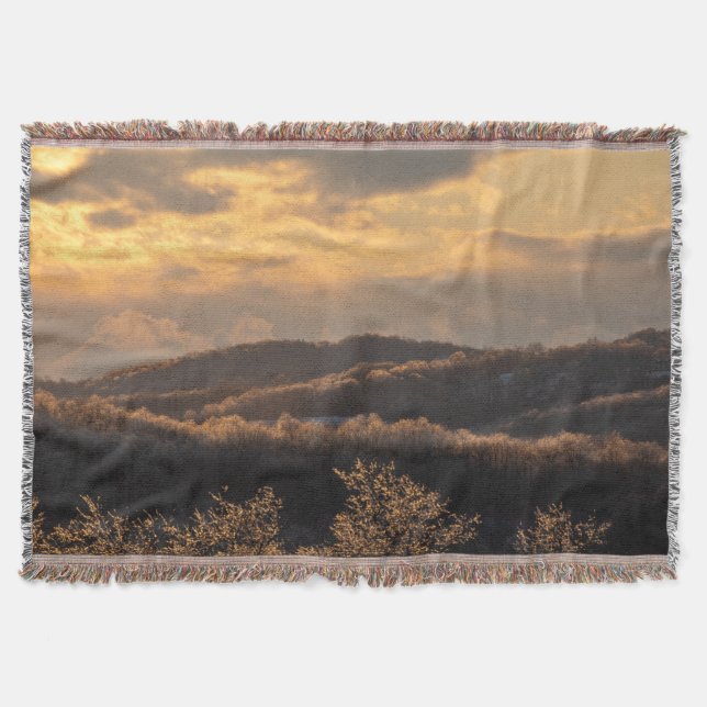 Icy Sunset Throw Blanket (Front)