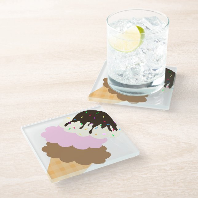 Icy Sweetness Glass Coaster (Angled)
