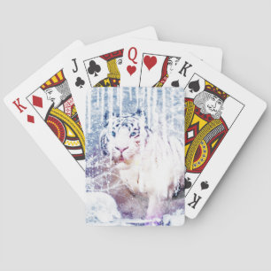 Icy tiger playing cards
