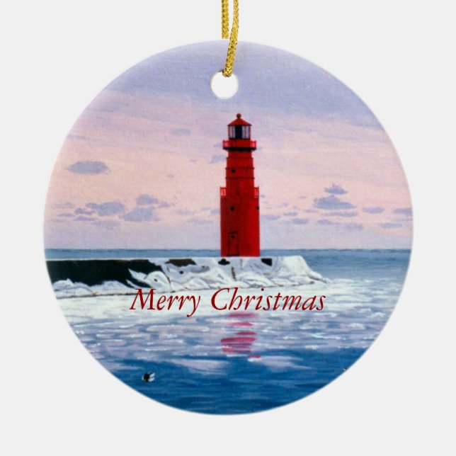 Icy Waters Christmas Ornament (Front)
