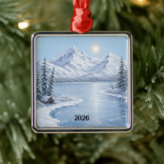 Icy Winter Premium Square Ornament