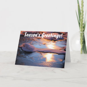 Icy winter river Season's Greetings card