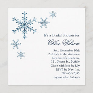 Icy Winter Snowflake Bridal Shower Invitation