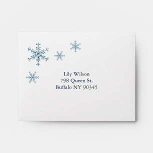 Icy Winter Snowflake RSVP Envelope