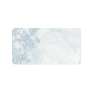 Icy Winter White Snowflake Mailing Address Label