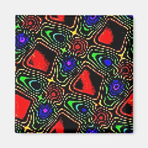 ID=2804 RED METALLIC PEACKOCK PATTERN BACKGROUNDS MAGNET